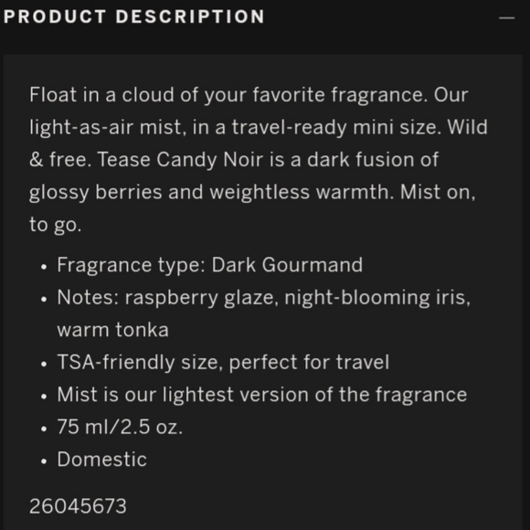 SOLD!!! VS Tease Candy Noir - Picture 2 of 3